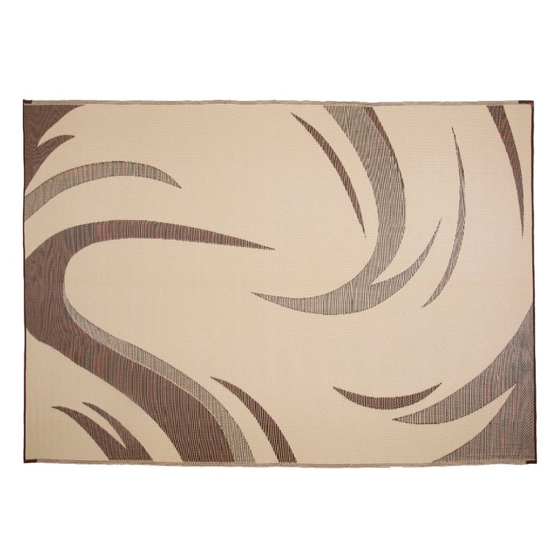 Stylish Camping SD8117 8-Feet x 11-Feet Graphic Swish Outdoor RV Reversible Patio Mat, Brown/Tan - Image 4